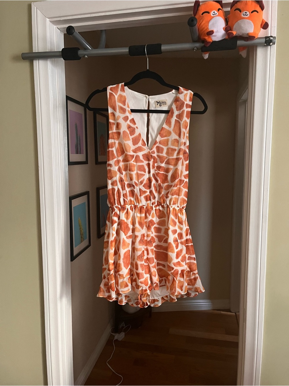 Show Me Your Mumu Giraffe-Print One-Piece Romper